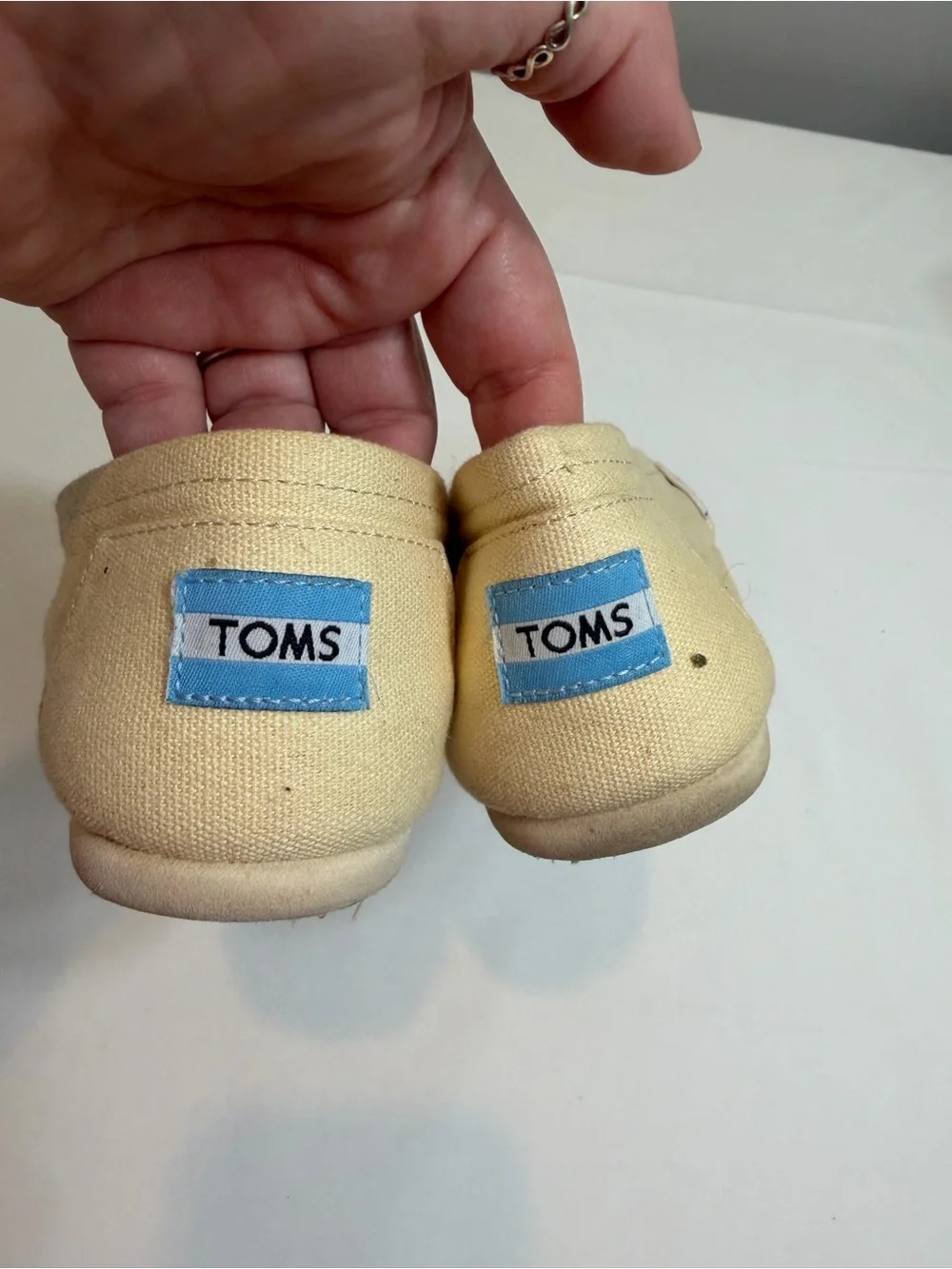 Toms original sole cream canvas slip on flats size 7.5